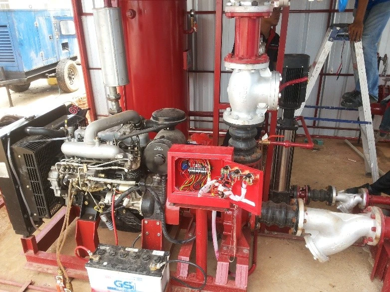 Pompa hydrant diesel 500 gpm kopel mesin industri lengkap base frame
